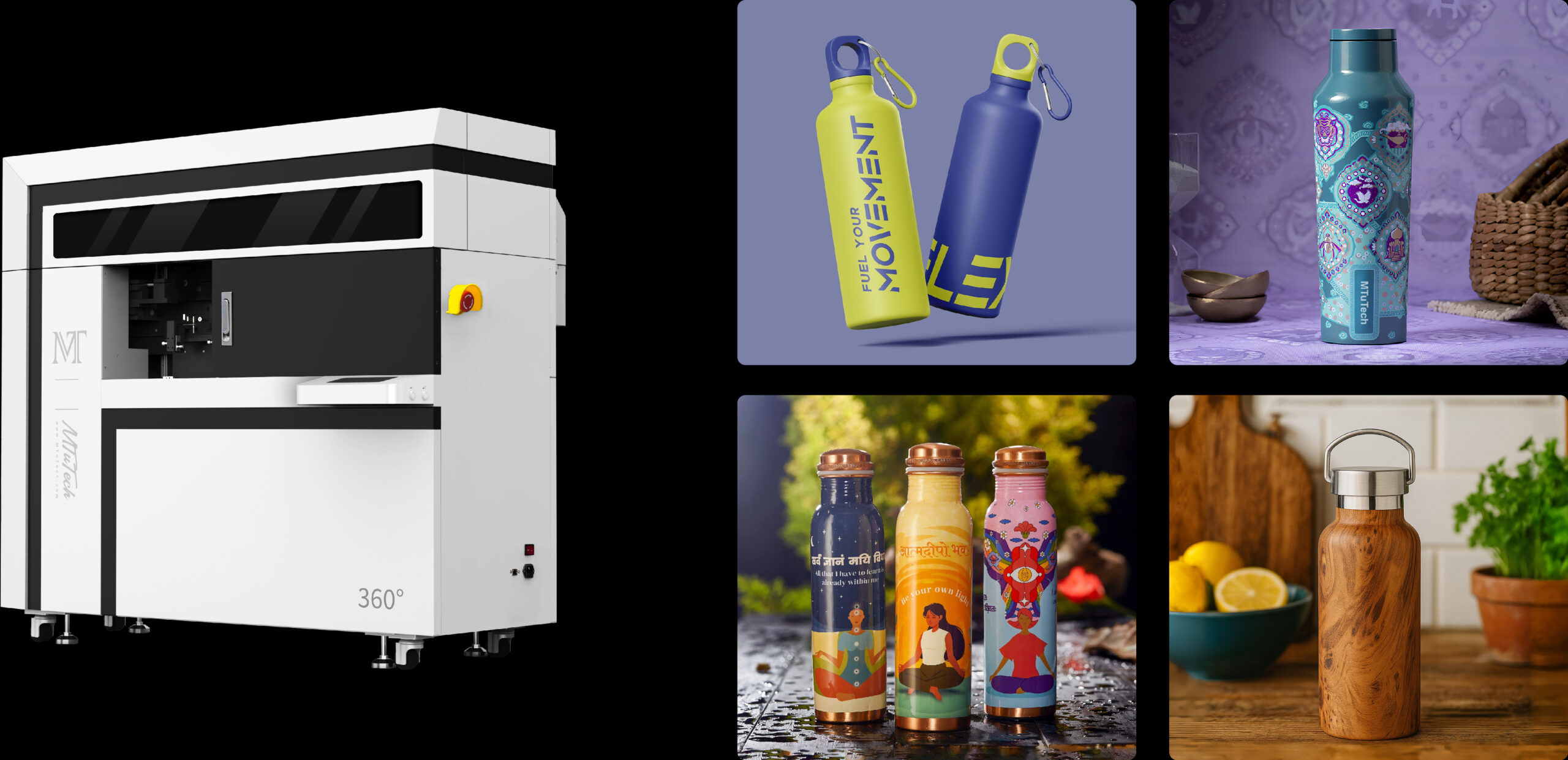 UV tumbler printing machine with custom printed stainless steel water bottles