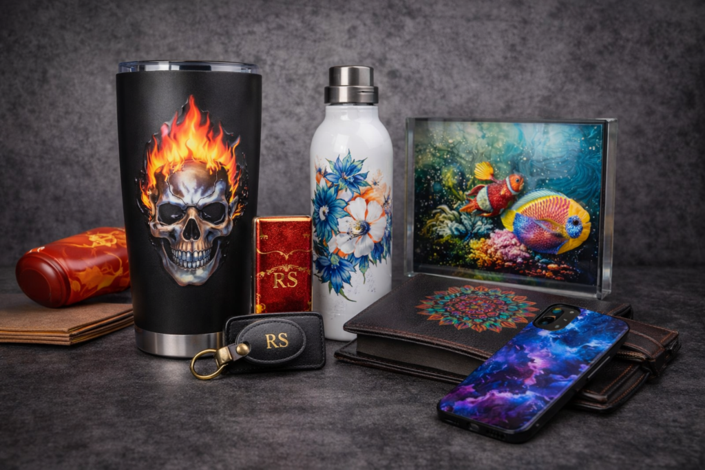 360 degree UV DTF printed tumbler with full wrap design and vibrant colors